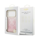 Apple iPhone 17 Pro Max Uyumlu Kılıf Guess Orjinal Lisanslı M-safe Şarj Özellikli Simli Peony Desenli Silikon Kapak - 13