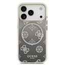 Apple iPhone 17 Pro Uyumlu Kılıf Guess Orjinal Lisanslı M-safe Şarj Özellikli Simli Peony Desenli Silikon Kapak - 2