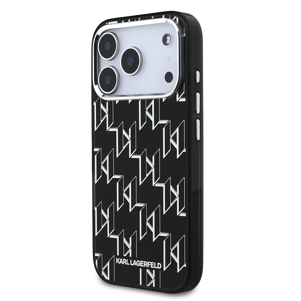 Apple iPhone 17 Pro Max Uyumlu Kılıf Orjinal Lisanslı M-safe Şarj Özellikli Karl Lagerfeld IML Baskılı Monogram Dizayn Kapak - 1