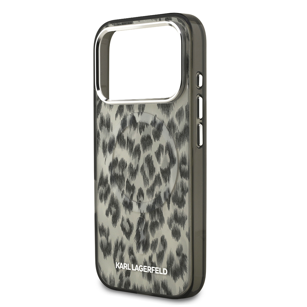 Apple iPhone 17 Pro Uyumlu Kılıf Karl Lagerfeld Orjinal Lisanslı M-safe Şarj Özellikli IML Leopar Baskılı Kapak - 5