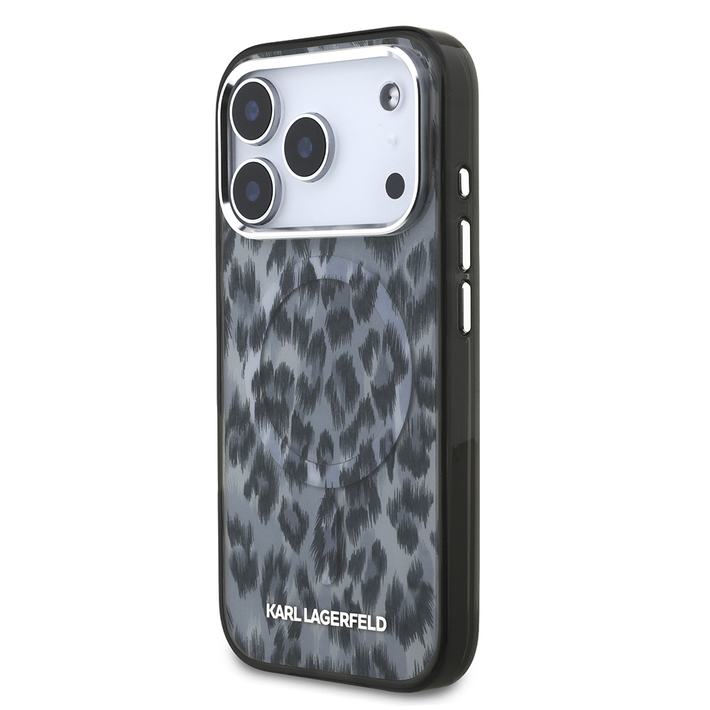 Apple iPhone 17 Pro Uyumlu Kılıf Karl Lagerfeld Orjinal Lisanslı M-safe Şarj Özellikli IML Leopar Baskılı Kapak - 7