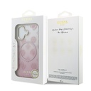 Apple iPhone 17 Uyumlu Kılıf Guess Orjinal Lisanslı M-safe Şarj Özellikli Simli Peony Desenli Silikon Kapak - 14