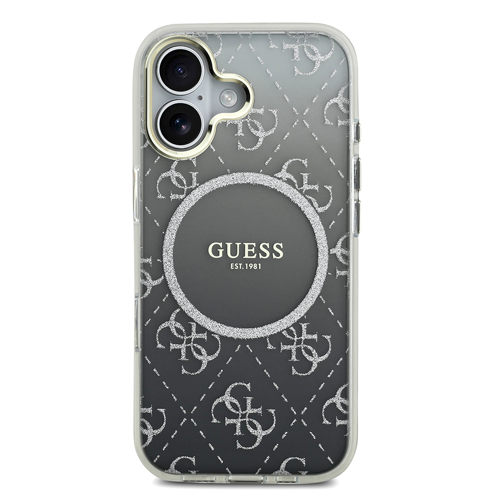 Apple iPhone 17 Uyumlu Kılıf Guess Orjinal Lisanslı M-safe Şarj Özellikli 4G Desenli Simli Silikon Kapak - 2