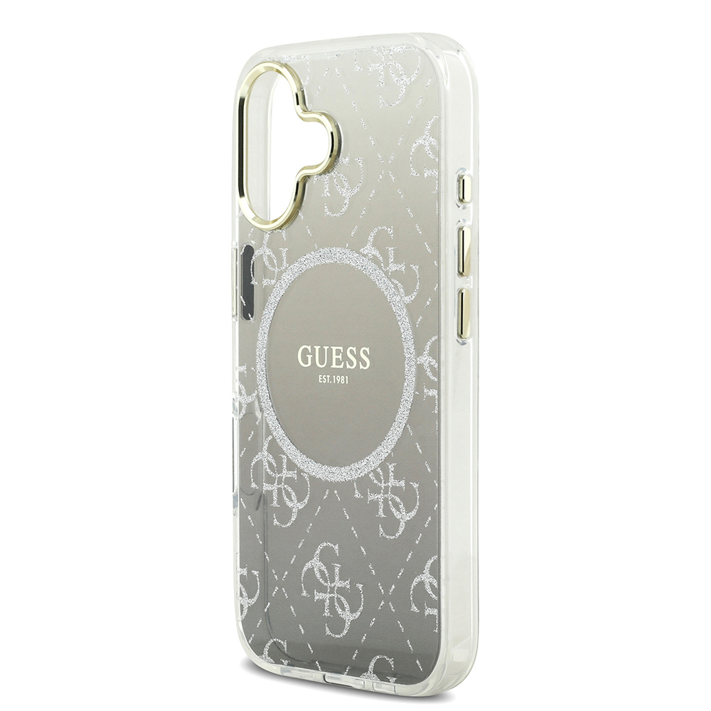 Apple iPhone 17 Uyumlu Kılıf Guess Orjinal Lisanslı M-safe Şarj Özellikli 4G Desenli Simli Silikon Kapak - 5