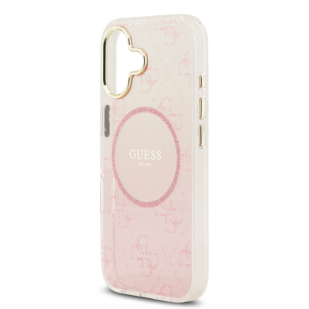 Apple iPhone 17 Uyumlu Kılıf Guess Orjinal Lisanslı M-safe Şarj Özellikli 4G Desenli Simli Silikon Kapak - 12