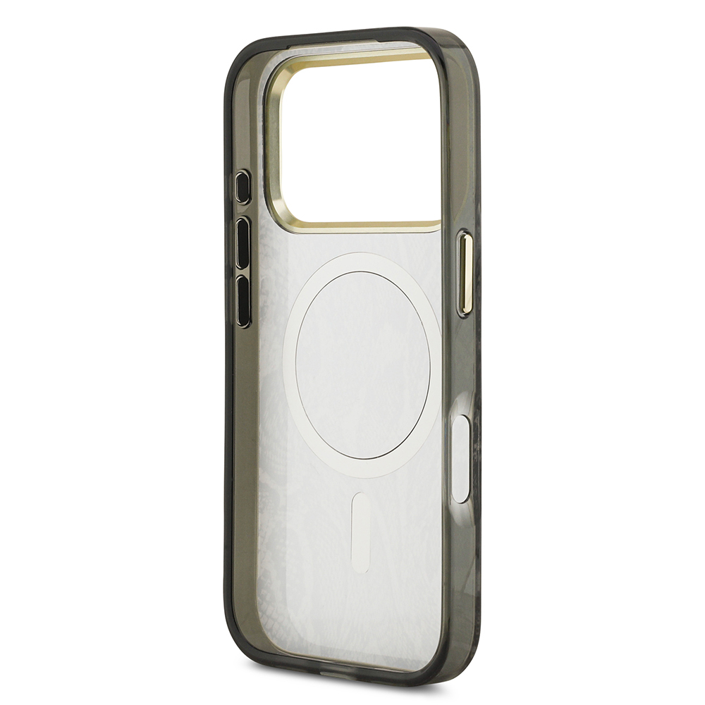 Apple iPhone 17 Pro Uyumlu Kılıf Guess Orjinal Lisanslı M-safe Şarj Özellikli Yazı Logolu Python Desenli Kapak - 6