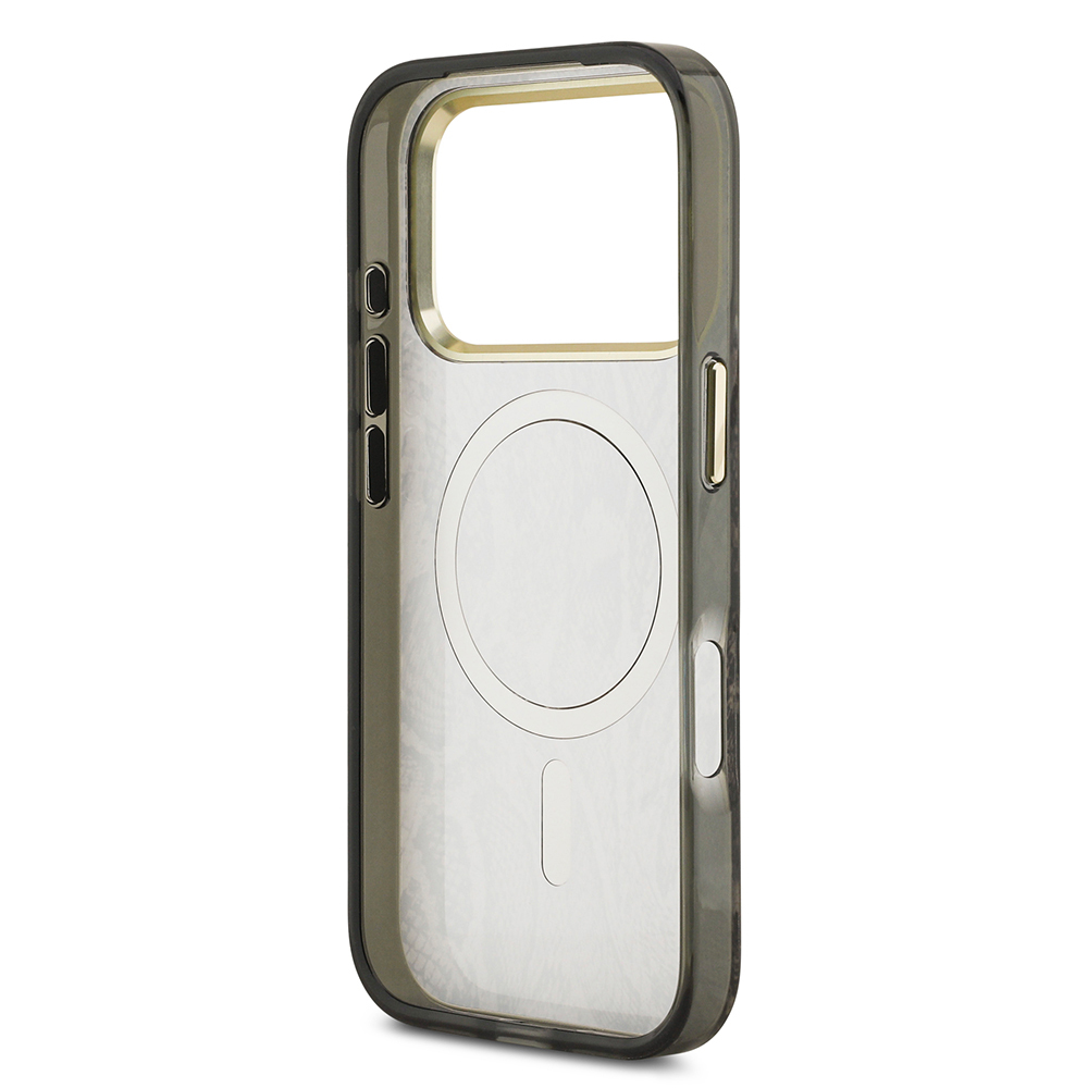 Apple iPhone 17 Pro Uyumlu Kılıf Guess Orjinal Lisanslı M-safe Şarj Özellikli Yazı Logolu Python Desenli Kapak - 12