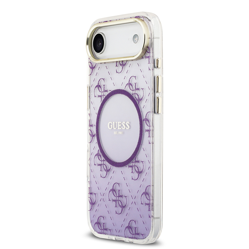 Apple iPhone 17 Air Uyumlu Kılıf Guess Orjinal Lisanslı M-safe Şarj Özellikli 4G Desenli Simli Silikon Kapak - 1