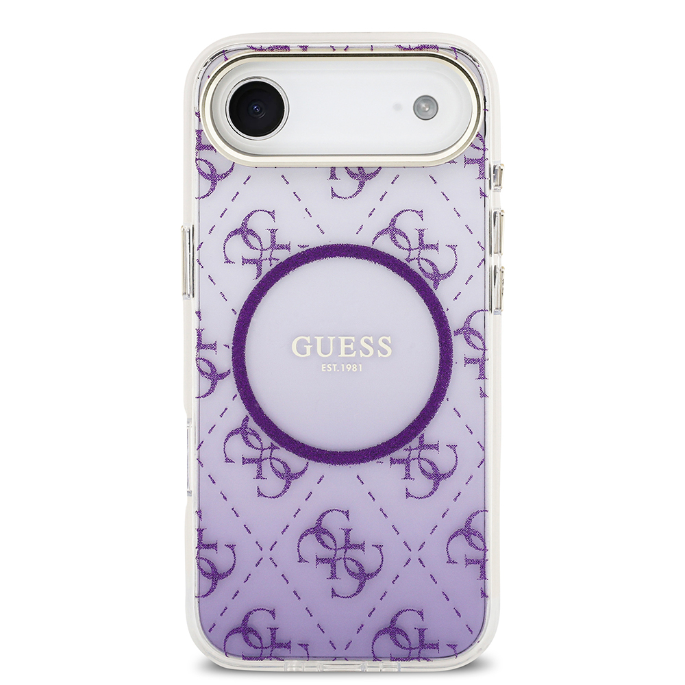 Apple iPhone 17 Air Uyumlu Kılıf Guess Orjinal Lisanslı M-safe Şarj Özellikli 4G Desenli Simli Silikon Kapak - 2