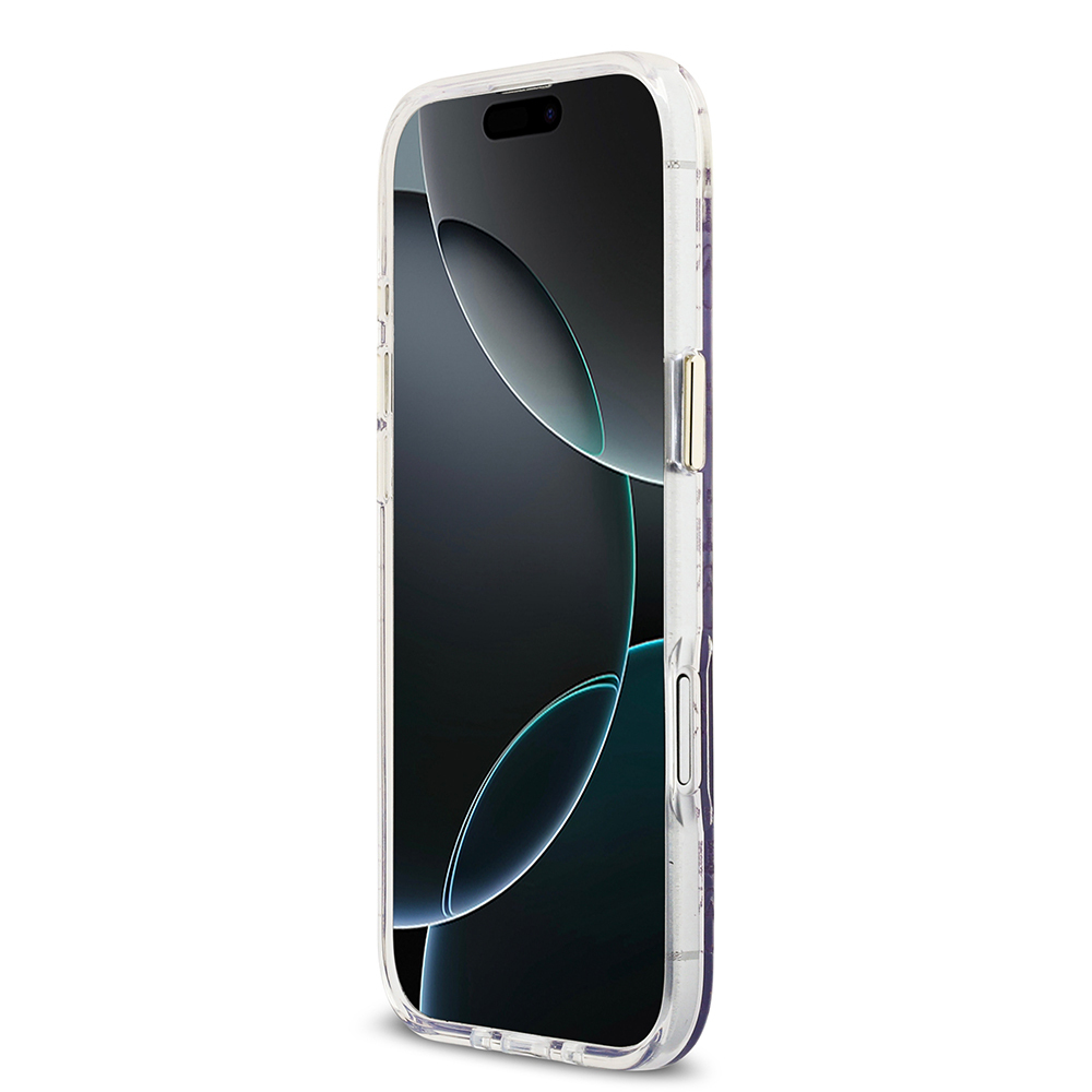Apple iPhone 17 Air Uyumlu Kılıf Guess Orjinal Lisanslı M-safe Şarj Özellikli 4G Desenli Simli Silikon Kapak - 4