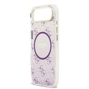 Apple iPhone 17 Air Uyumlu Kılıf Guess Orjinal Lisanslı M-safe Şarj Özellikli 4G Desenli Simli Silikon Kapak - 5