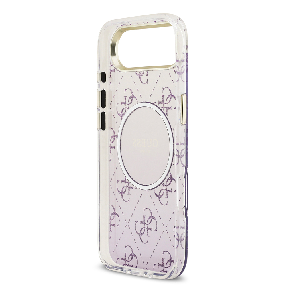 Apple iPhone 17 Air Uyumlu Kılıf Guess Orjinal Lisanslı M-safe Şarj Özellikli 4G Desenli Simli Silikon Kapak - 6