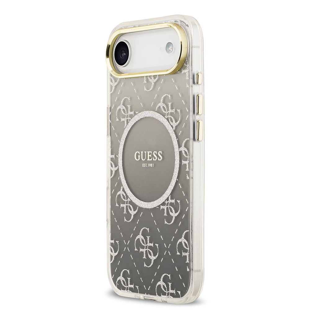 Apple iPhone 17 Air Uyumlu Kılıf Guess Orjinal Lisanslı M-safe Şarj Özellikli 4G Desenli Simli Silikon Kapak - 7