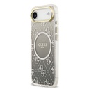 Apple iPhone 17 Air Uyumlu Kılıf Guess Orjinal Lisanslı M-safe Şarj Özellikli 4G Desenli Simli Silikon Kapak - 7