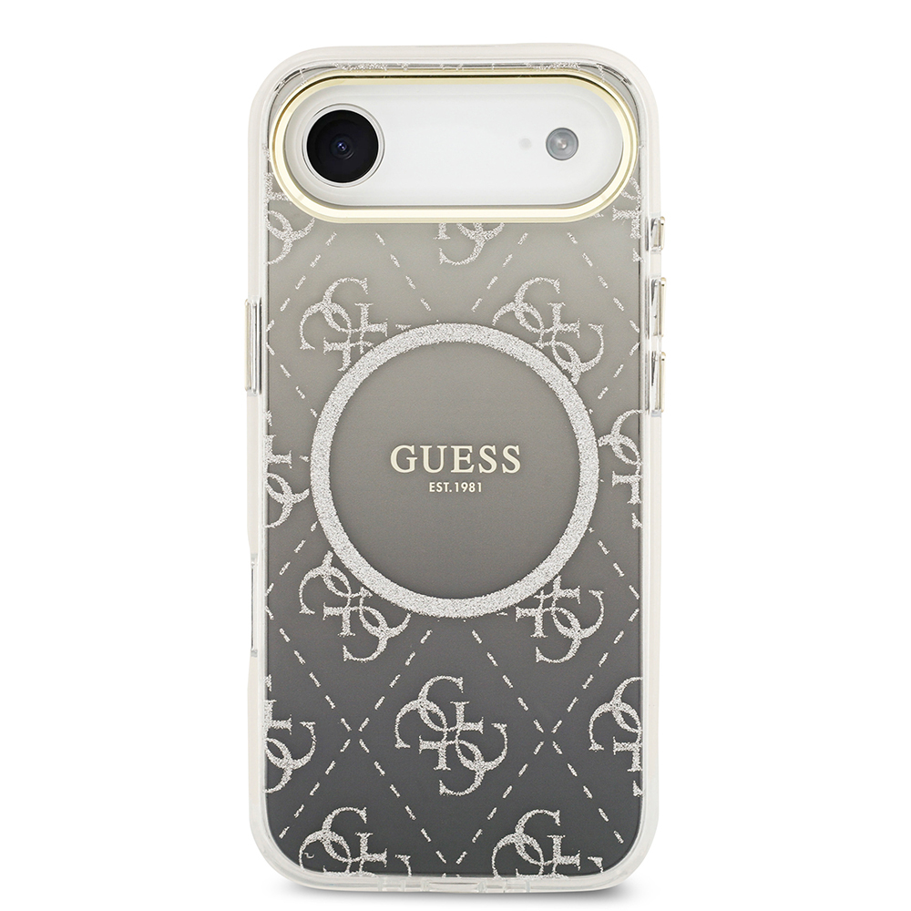 Apple iPhone 17 Air Uyumlu Kılıf Guess Orjinal Lisanslı M-safe Şarj Özellikli 4G Desenli Simli Silikon Kapak - 8
