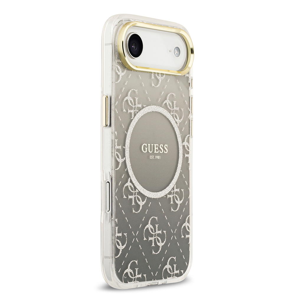Apple iPhone 17 Air Uyumlu Kılıf Guess Orjinal Lisanslı M-safe Şarj Özellikli 4G Desenli Simli Silikon Kapak - 9