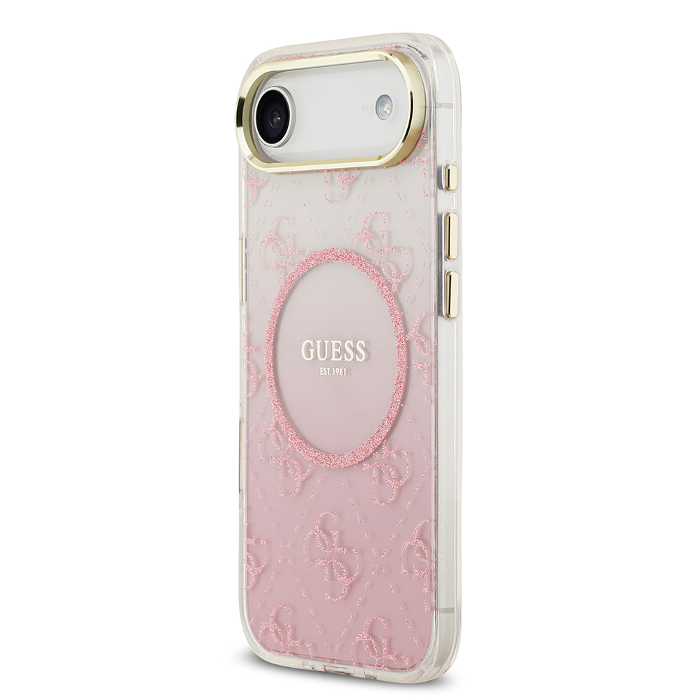 Apple iPhone 17 Air Uyumlu Kılıf Guess Orjinal Lisanslı M-safe Şarj Özellikli 4G Desenli Simli Silikon Kapak - 13