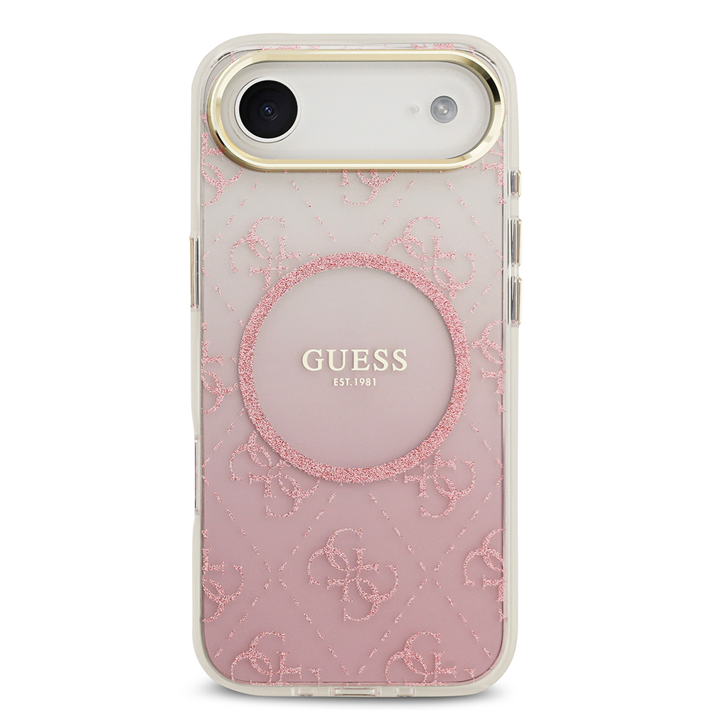 Apple iPhone 17 Air Uyumlu Kılıf Guess Orjinal Lisanslı M-safe Şarj Özellikli 4G Desenli Simli Silikon Kapak - 14