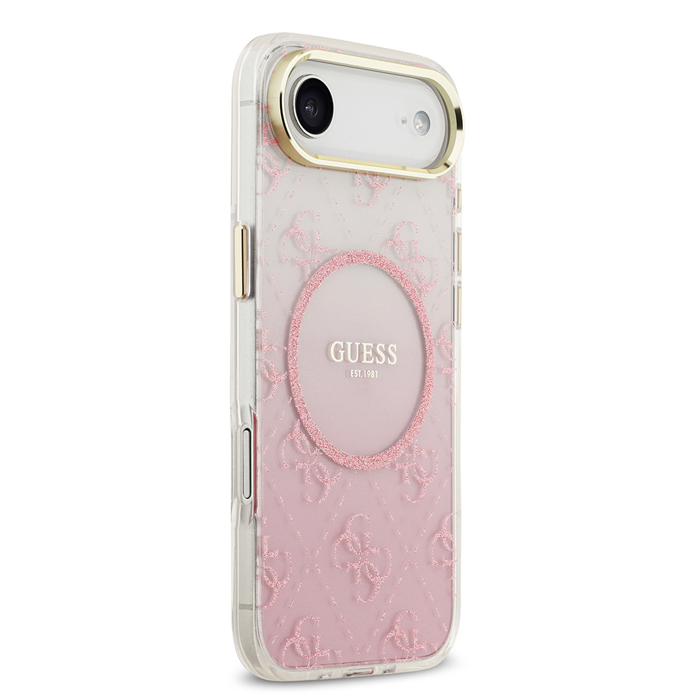 Apple iPhone 17 Air Uyumlu Kılıf Guess Orjinal Lisanslı M-safe Şarj Özellikli 4G Desenli Simli Silikon Kapak - 15