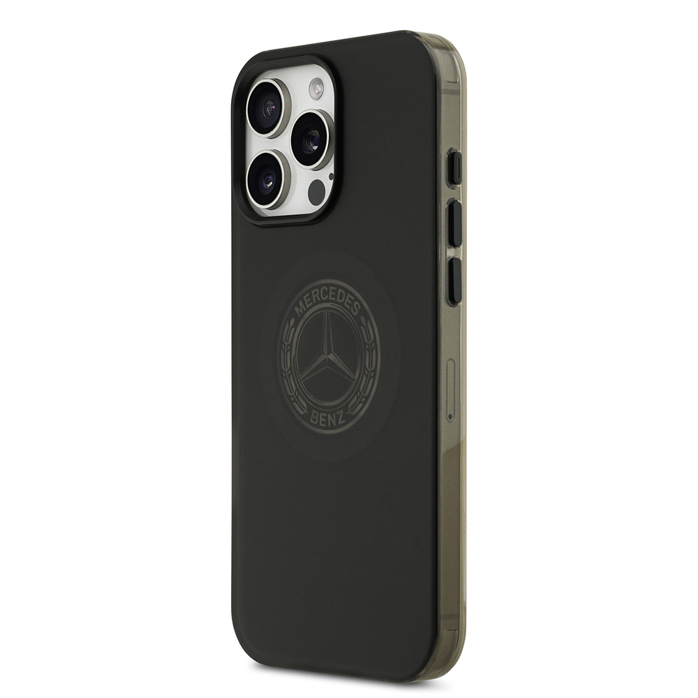 Apple iPhone 16 Pro Max Uyumlu Kılıf Mercedes Benz Orjinal Lisanslı M-safe Şarj Özellikli Buzlu PC Nostaljik Yıldız Dizayn Kapak - 1