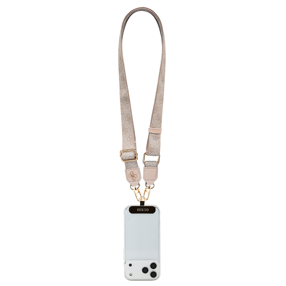 Guess Orjinal Lisanslı 4G Desen ve Metal Logolu Çapraz Vücut Telefon Askı Kayışı 150cm - 7