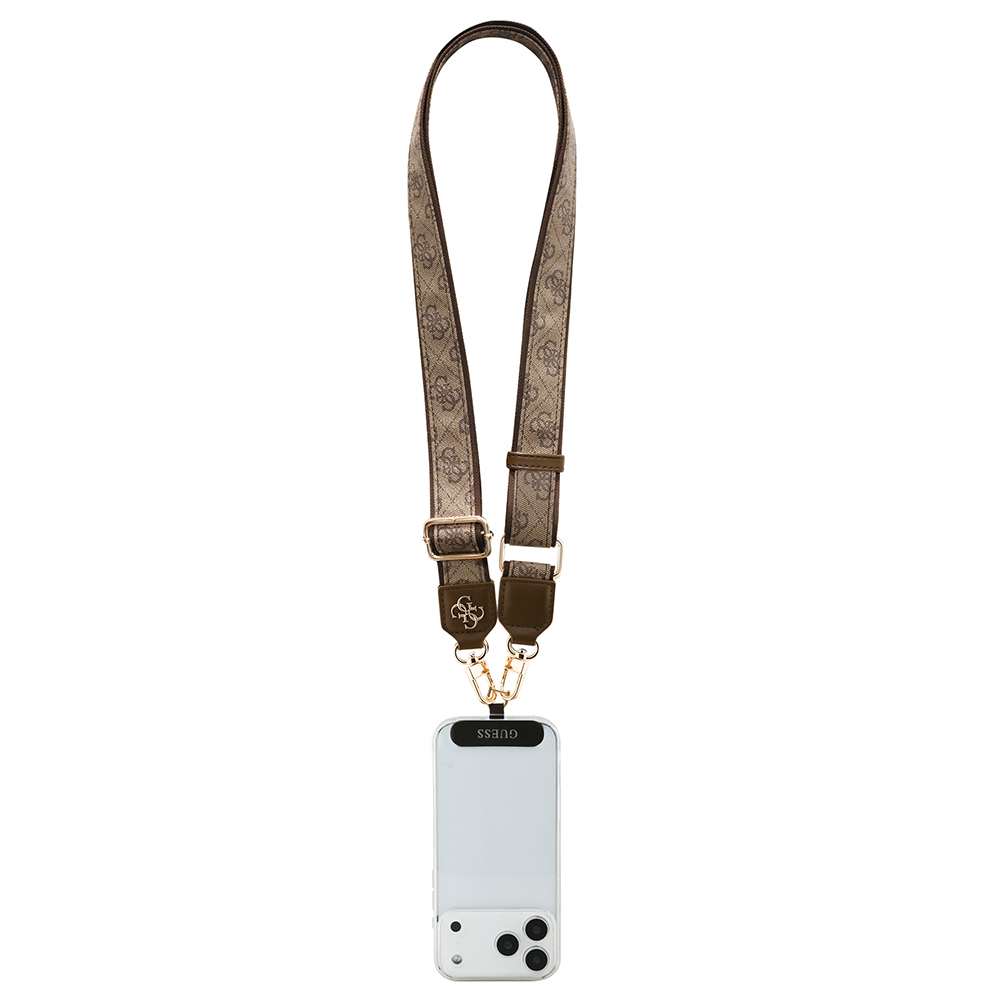Guess Orjinal Lisanslı 4G Desen ve Metal Logolu Çapraz Vücut Telefon Askı Kayışı 150cm - 11