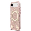 Apple iPhone 17 Air Uyumlu Kılıf Guess Orjinal Lisanslı M-safe Şarj Özellikli IML Peony ve 4G Desenli Klasik Logolu Kapak - 1