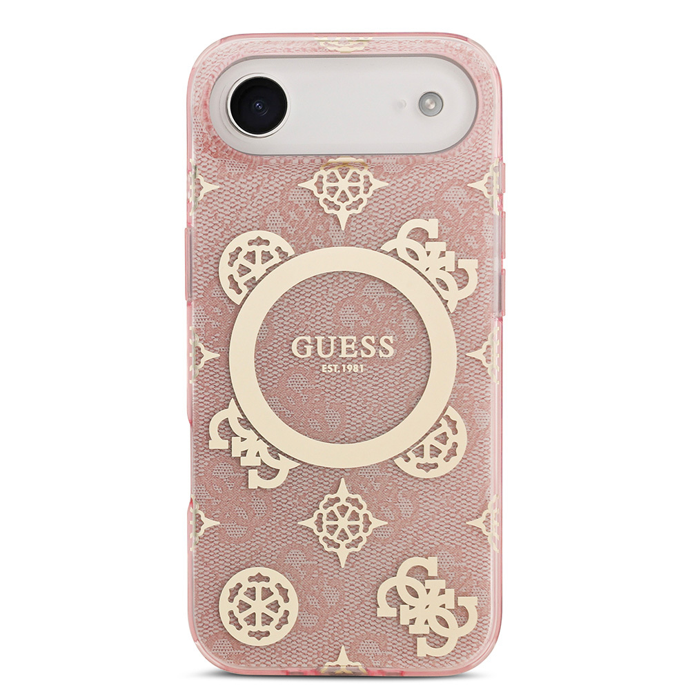 Apple iPhone 17 Air Uyumlu Kılıf Guess Orjinal Lisanslı M-safe Şarj Özellikli IML Peony ve 4G Desenli Klasik Logolu Kapak - 2