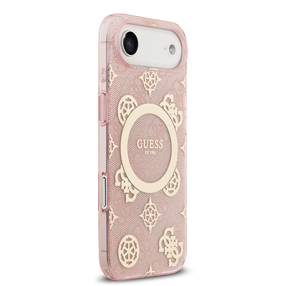 Apple iPhone 17 Air Uyumlu Kılıf Guess Orjinal Lisanslı M-safe Şarj Özellikli IML Peony ve 4G Desenli Klasik Logolu Kapak - 3