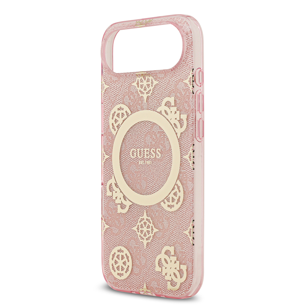 Apple iPhone 17 Air Uyumlu Kılıf Guess Orjinal Lisanslı M-safe Şarj Özellikli IML Peony ve 4G Desenli Klasik Logolu Kapak - 5