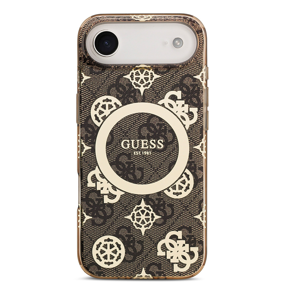 Apple iPhone 17 Air Uyumlu Kılıf Guess Orjinal Lisanslı M-safe Şarj Özellikli IML Peony ve 4G Desenli Klasik Logolu Kapak - 8