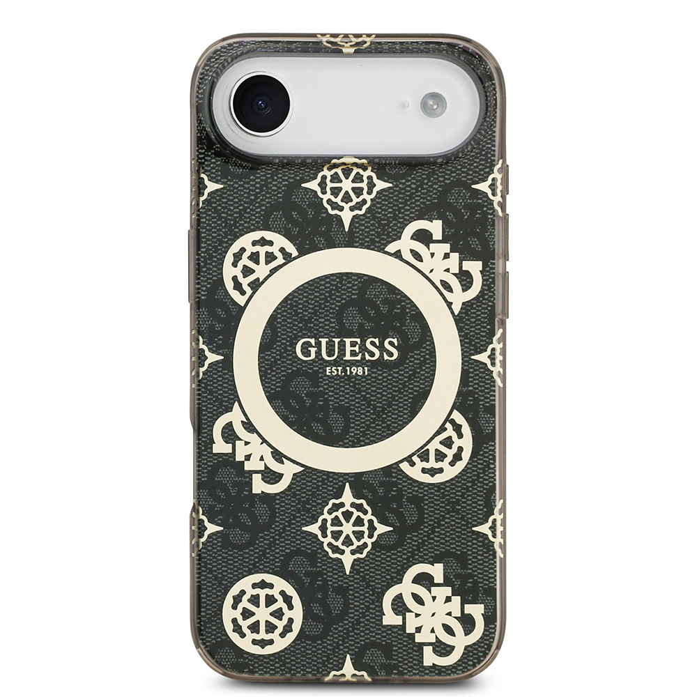 Apple iPhone 17 Air Uyumlu Kılıf Guess Orjinal Lisanslı M-safe Şarj Özellikli IML Peony ve 4G Desenli Klasik Logolu Kapak - 14