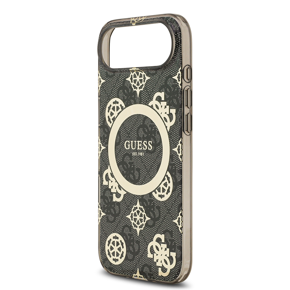 Apple iPhone 17 Air Uyumlu Kılıf Guess Orjinal Lisanslı M-safe Şarj Özellikli IML Peony ve 4G Desenli Klasik Logolu Kapak - 17