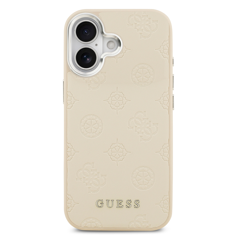 Apple iPhone 17 Uyumlu Kılıf Guess Orjinal Lisanslı M-safe Şarj Özellikli Sıcak Baskılı Klasik Yazı Logolu PU Deri Peony Kapak - 2