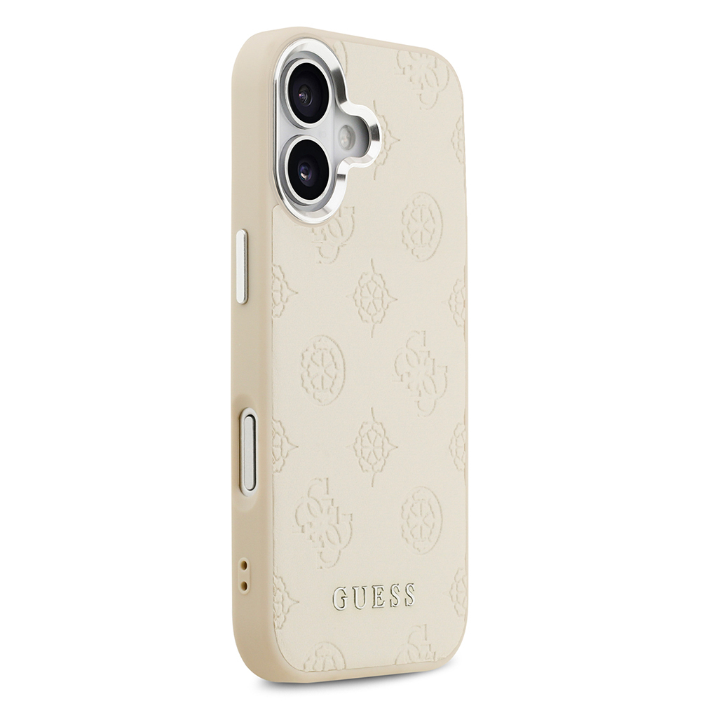 Apple iPhone 17 Uyumlu Kılıf Guess Orjinal Lisanslı M-safe Şarj Özellikli Sıcak Baskılı Klasik Yazı Logolu PU Deri Peony Kapak - 3