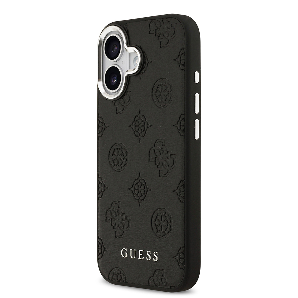 Apple iPhone 17 Uyumlu Kılıf Guess Orjinal Lisanslı M-safe Şarj Özellikli Sıcak Baskılı Klasik Yazı Logolu PU Deri Peony Kapak - 8