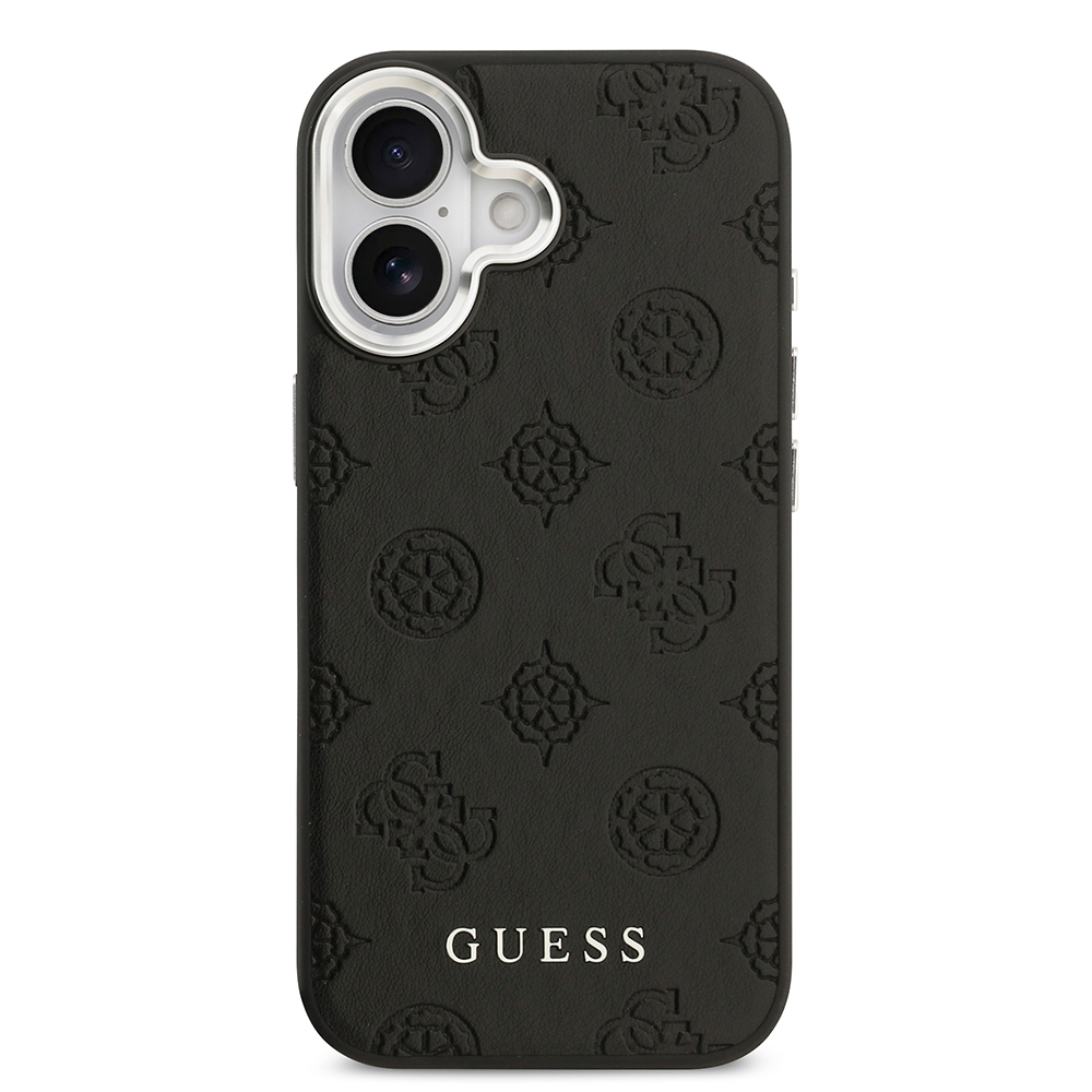 Apple iPhone 17 Uyumlu Kılıf Guess Orjinal Lisanslı M-safe Şarj Özellikli Sıcak Baskılı Klasik Yazı Logolu PU Deri Peony Kapak - 9