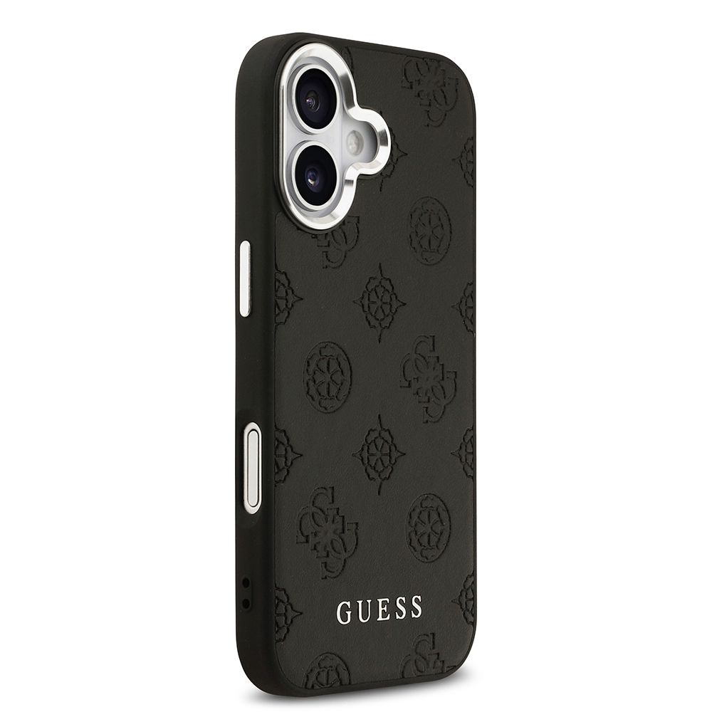 Apple iPhone 17 Uyumlu Kılıf Guess Orjinal Lisanslı M-safe Şarj Özellikli Sıcak Baskılı Klasik Yazı Logolu PU Deri Peony Kapak - 10