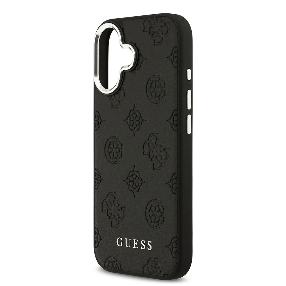Apple iPhone 17 Uyumlu Kılıf Guess Orjinal Lisanslı M-safe Şarj Özellikli Sıcak Baskılı Klasik Yazı Logolu PU Deri Peony Kapak - 12