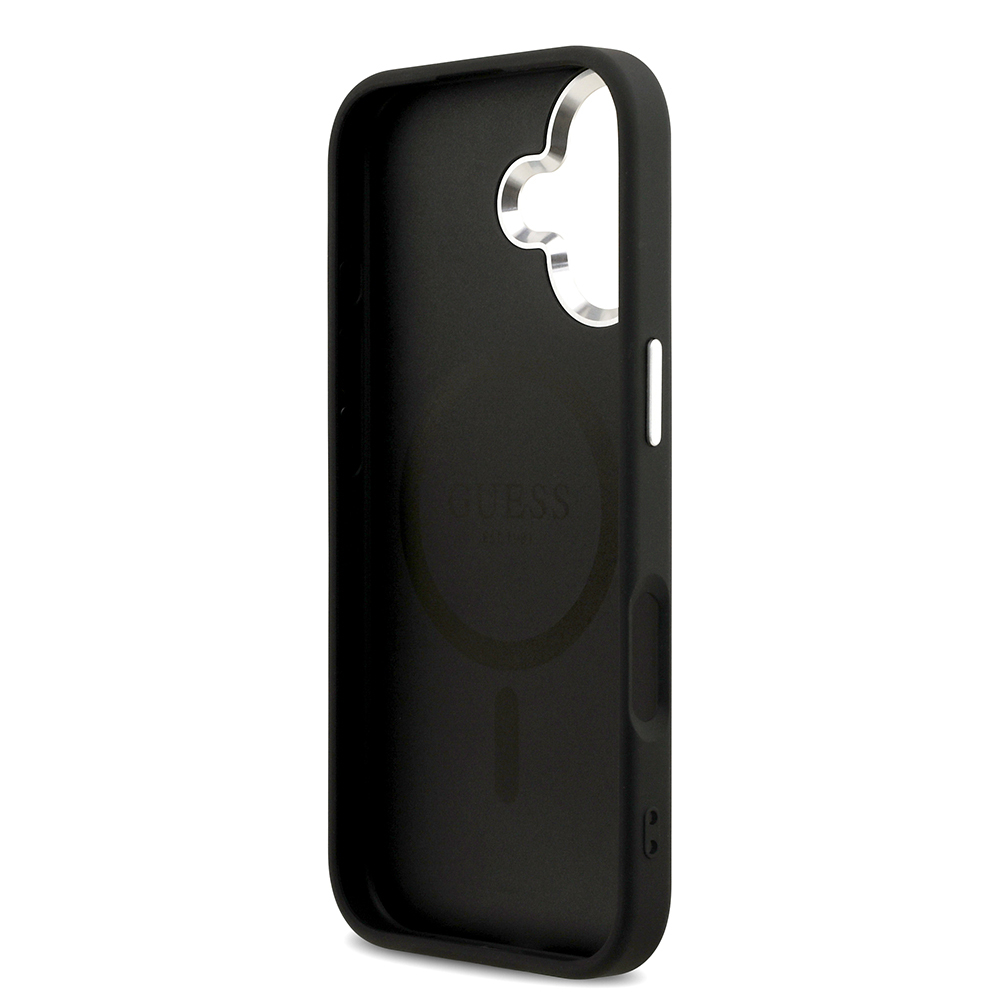 Apple iPhone 17 Uyumlu Kılıf Guess Orjinal Lisanslı M-safe Şarj Özellikli Sıcak Baskılı Klasik Yazı Logolu PU Deri Peony Kapak - 13