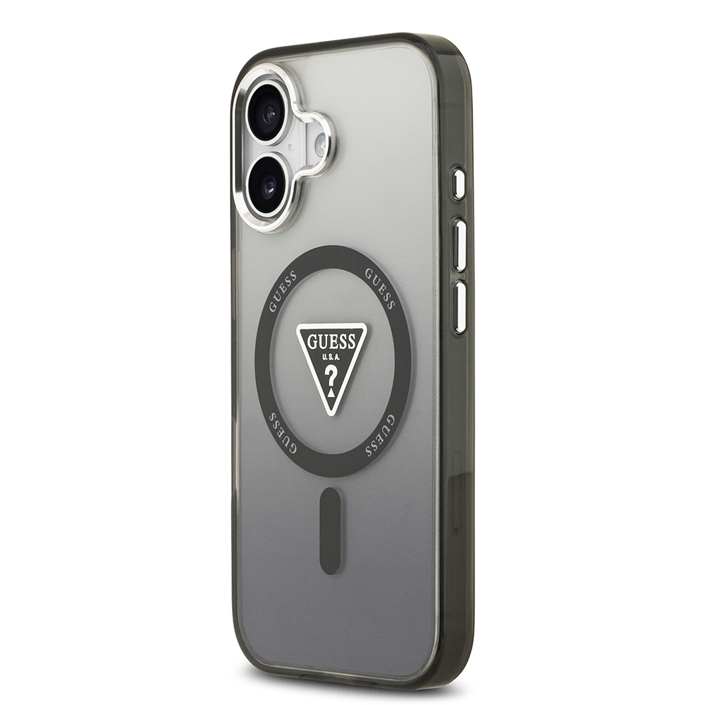 Apple iPhone 17 Uyumlu Kılıf Guess Orjinal Lisanslı M-safe Şarj Özellikli IML Baskılı Üçgen Logolu Metal Kamera Çerçeveli Kapak - 1
