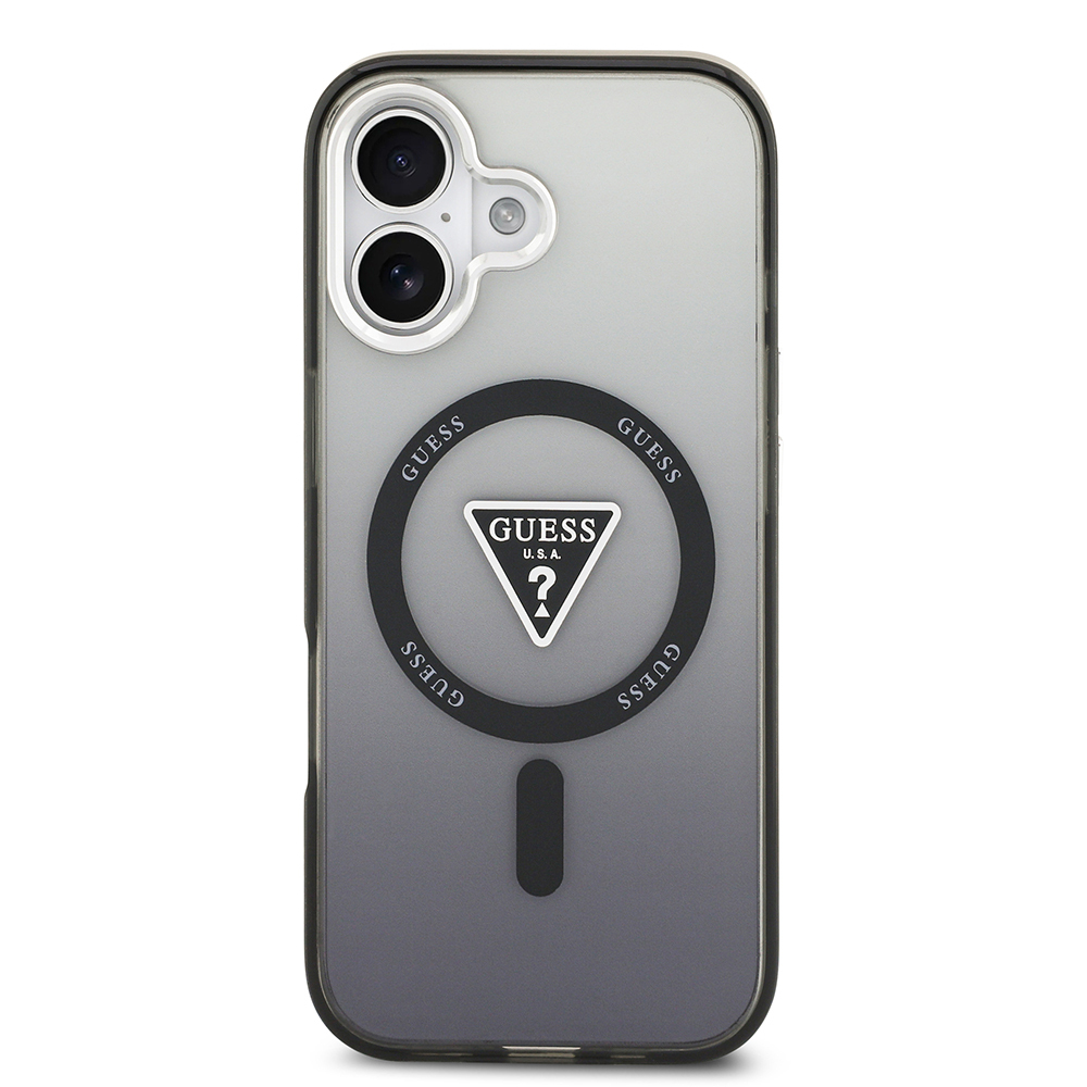 Apple iPhone 17 Uyumlu Kılıf Guess Orjinal Lisanslı M-safe Şarj Özellikli IML Baskılı Üçgen Logolu Metal Kamera Çerçeveli Kapak - 2