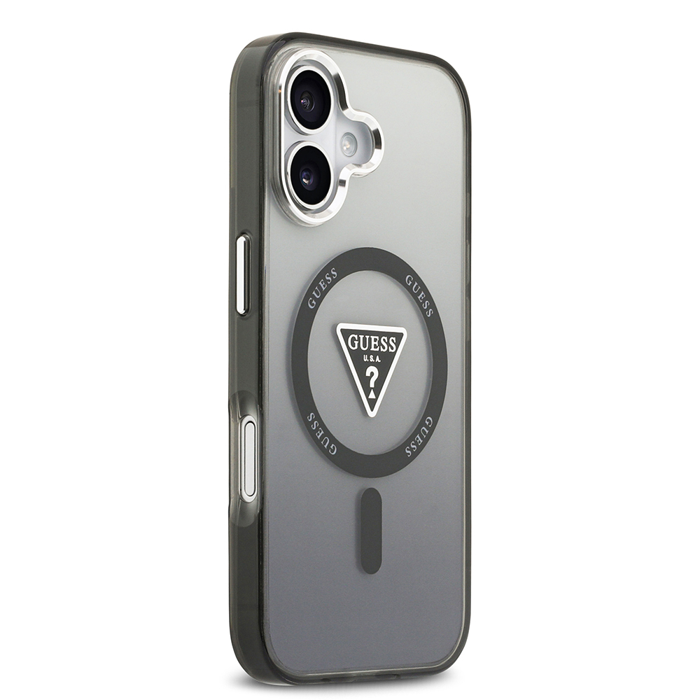 Apple iPhone 17 Uyumlu Kılıf Guess Orjinal Lisanslı M-safe Şarj Özellikli IML Baskılı Üçgen Logolu Metal Kamera Çerçeveli Kapak - 3