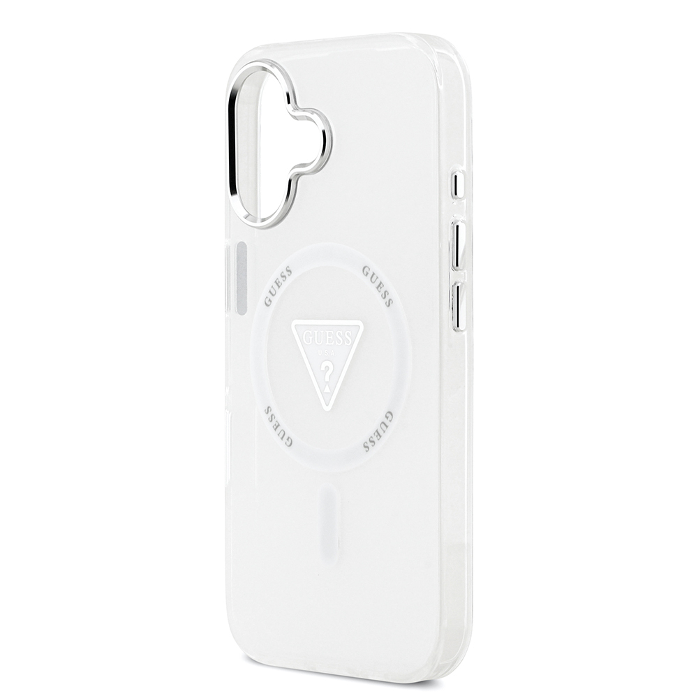 Apple iPhone 17 Uyumlu Kılıf Guess Orjinal Lisanslı M-safe Şarj Özellikli IML Baskılı Üçgen Logolu Metal Kamera Çerçeveli Kapak - 11