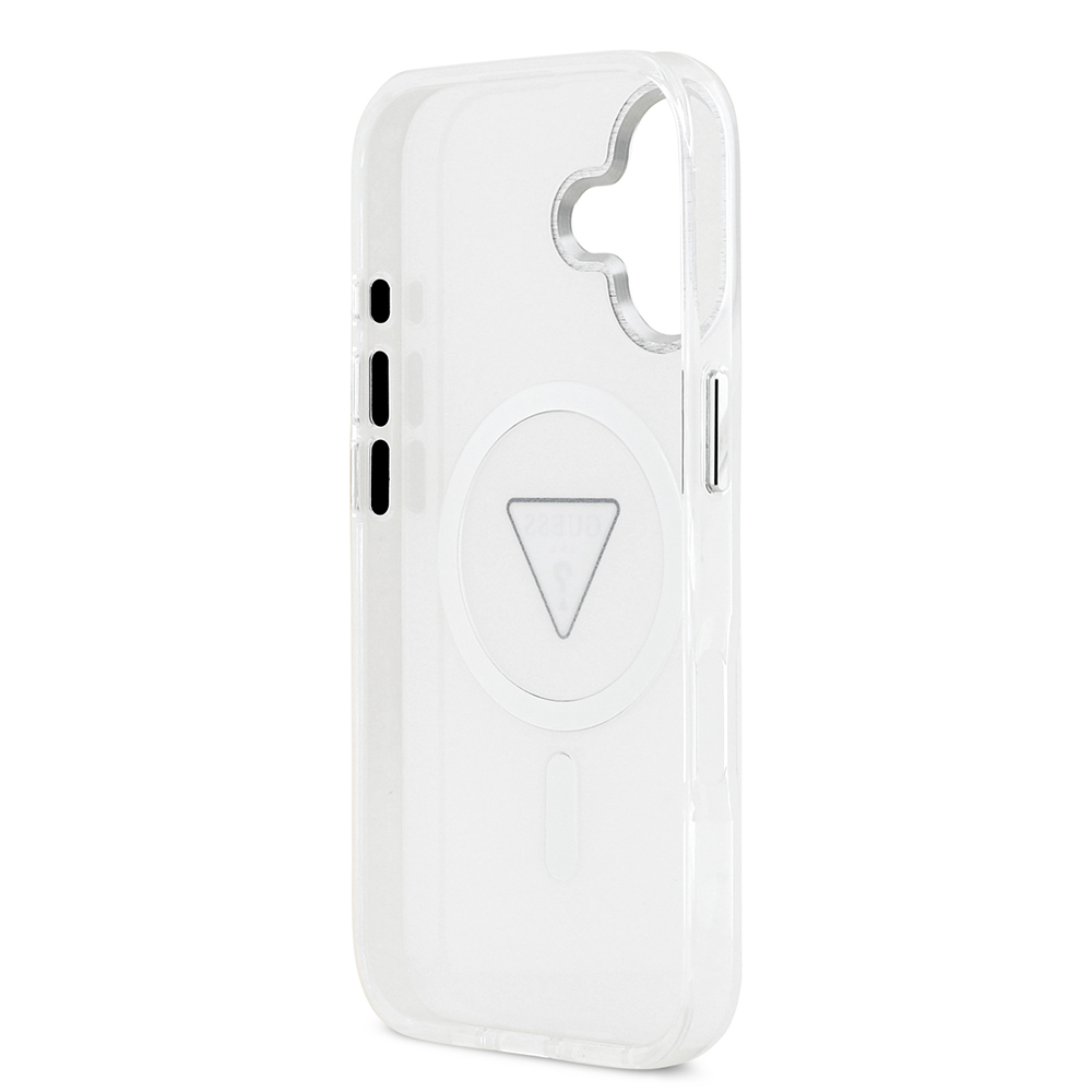 Apple iPhone 17 Uyumlu Kılıf Guess Orjinal Lisanslı M-safe Şarj Özellikli IML Baskılı Üçgen Logolu Metal Kamera Çerçeveli Kapak - 12