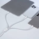 Benks D46 Type-C to Type-C & Type-C & Lightning PD3.0 Örgülü Şarj ve Data Kablosu 100W 1.2 Metre - 1