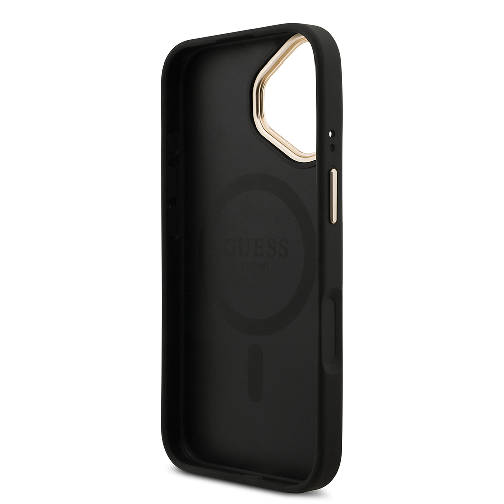 Apple iPhone 17 Uyumlu Kılıf Guess Orjinal Lisanslı M-safe Şarj Özellikli 4G Metal Büyük Logolu Kartlıklı Kapak - 6