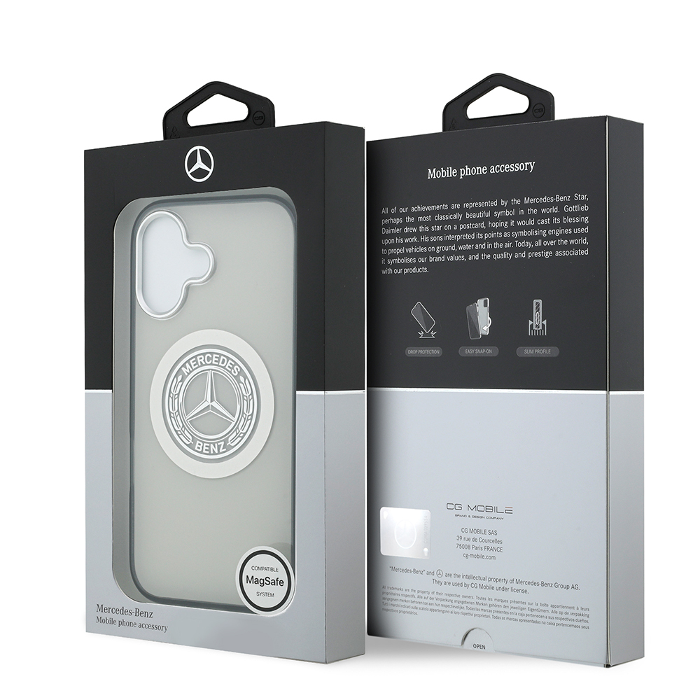 Apple iPhone 17 Uyumlu Kılıf Mercedes Benz Orjinal Lisanslı M-safe Şarj Özellikli Çift Katmanlı PC Nostaljik Yıldız Dizayn Kapak - 13