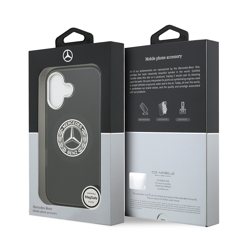 Apple iPhone 17 Uyumlu Kılıf Mercedes Benz Orjinal Lisanslı M-safe Şarj Özellikli Çift Katmanlı PC Nostaljik Yıldız Dizayn Kapak - 14