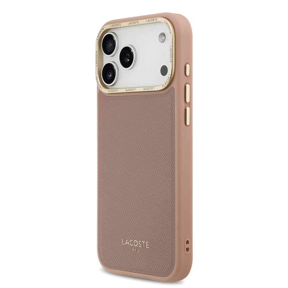 Apple iPhone 17 Pro Max Uyumlu Kılıf Lacoste Orjinal Lisanslı M-safe Şarj Özellikli Champs Elysees PU Deri Tasarımlı Kapak - 1